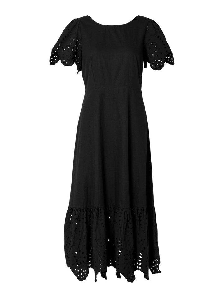 Kelli Ss Ankle Broderi Dress Black | Kjoler | Smuk - Dameklær på nett