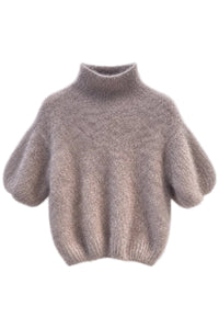 Kid Mohaire Turtleneck Polo Taupe