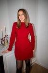 Leanna High Neck Mini Dress Deep Red