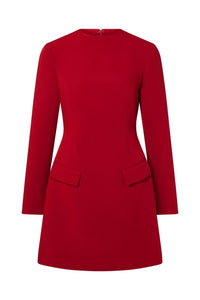 Leanna High Neck Mini Dress Deep Red