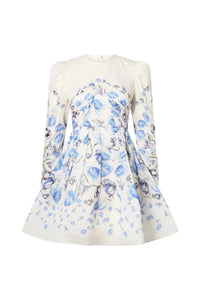 Leoni Silk Blend Mini Dress Tulip Blue