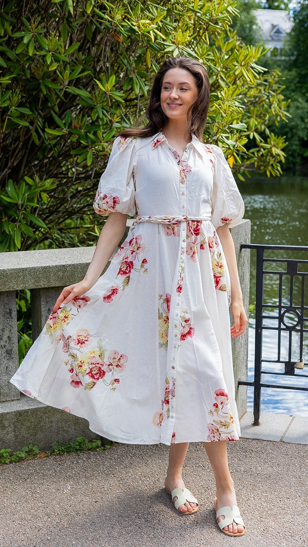 ByTiMo - Linen Button-Down Dress Rosette