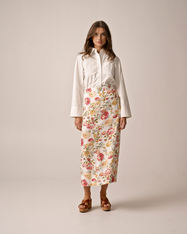 Linen Skirt Rosette | Skjørt | Smuk - Dameklær på nett