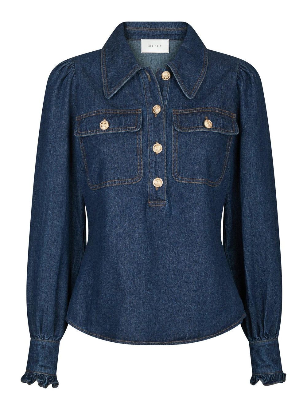 Lio Denim Blouse Blue | Skjorter og bluser | Smuk - Dameklær på nett