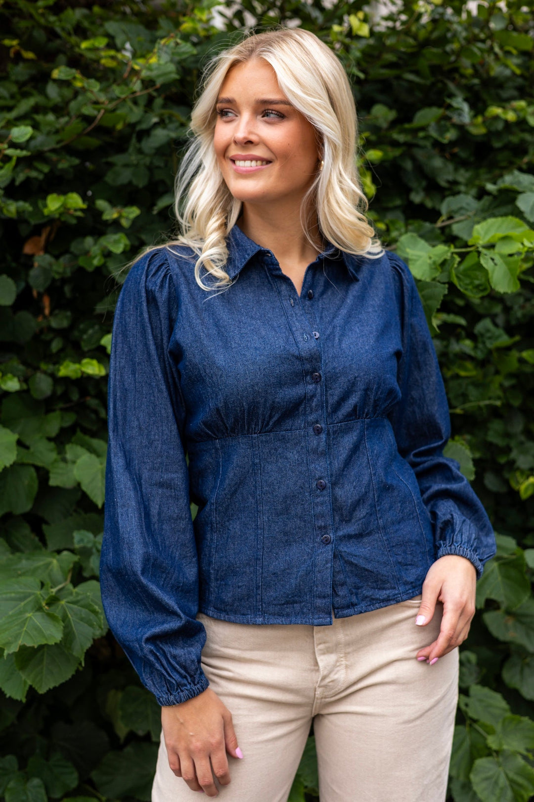 Live Blouse Dark Denim | Skjorter og bluser | Smuk - Dameklær på nett