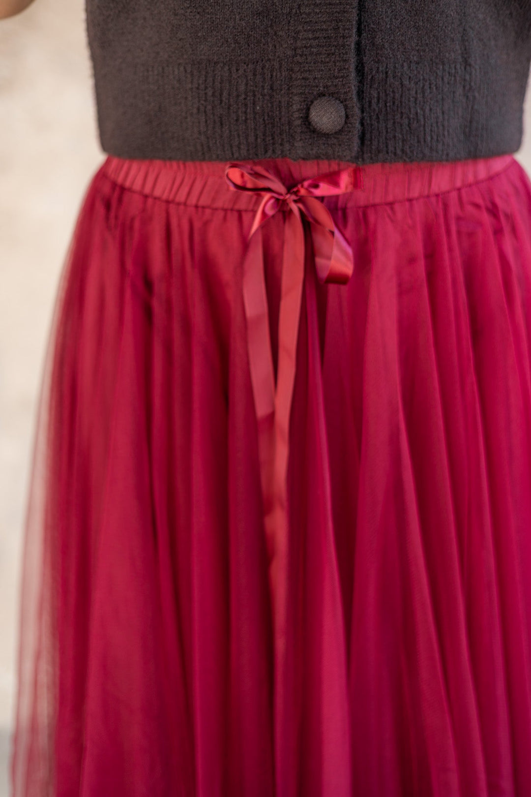 Long Tulle Skirt Bordeaux | Skjørt | Smuk - Dameklær på nett