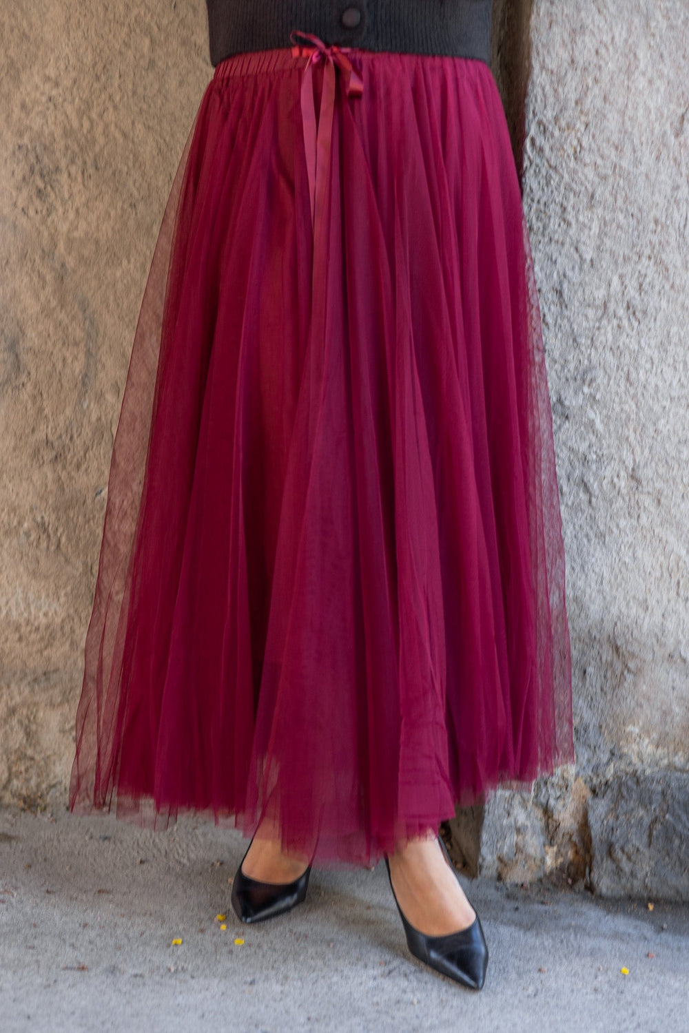 Long Tulle Skirt Bordeaux | Skjørt | Smuk - Dameklær på nett
