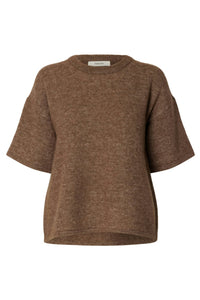 Lulu 2/4 Knit O-Neck Chocolate Chip Melange