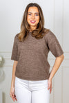 Lulu 2/4 Knit O-Neck Chocolate Chip Melange