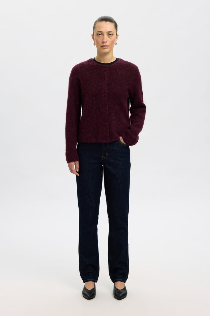 Lulu New Ls Knit Cardigan Fig Melange | Genser | Smuk - Dameklær på nett