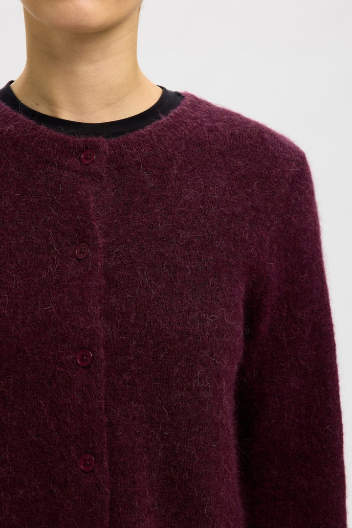 Lulu New Ls Knit Cardigan Fig Melange | Genser | Smuk - Dameklær på nett