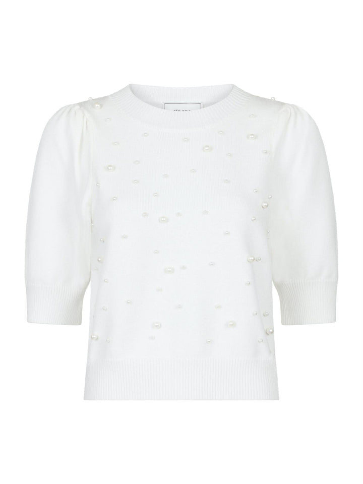 Maia Soft Pearl Knit Tee Off White | Genser | Smuk - Dameklær på nett