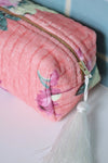 Makeup Bag Velvet Pink Posy