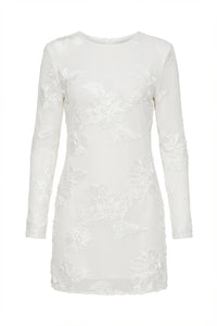 Malou Mesh Dress White Flower