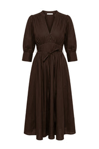 Maria Dress Chocolate Poplin