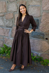 Maria Dress Chocolate Poplin