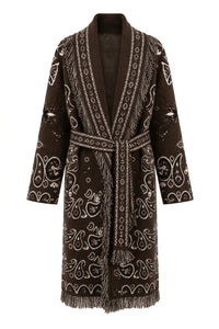Maxi Fringe Cardigan Brown