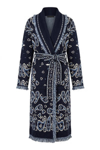 Maxi Fringe Cardigan Navy