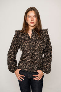 Maya Blouse Beige Botanic