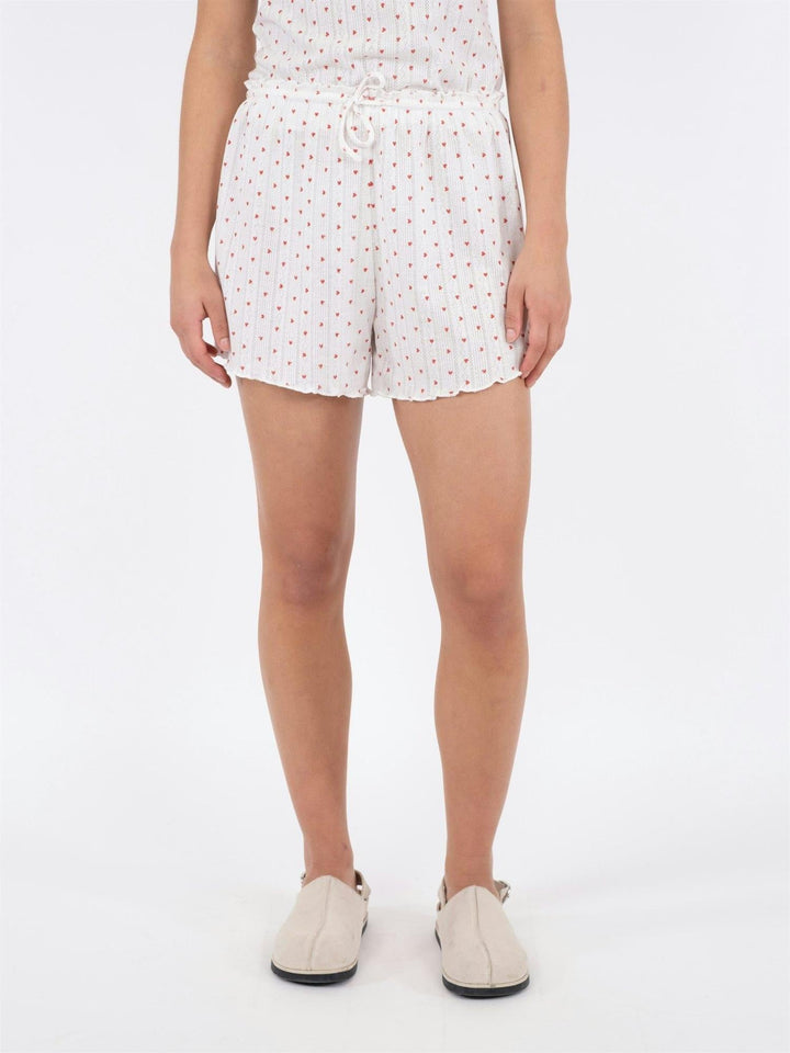Merritt Pointelle Heart Shorts White | Shorts | Smuk - Dameklær på nett
