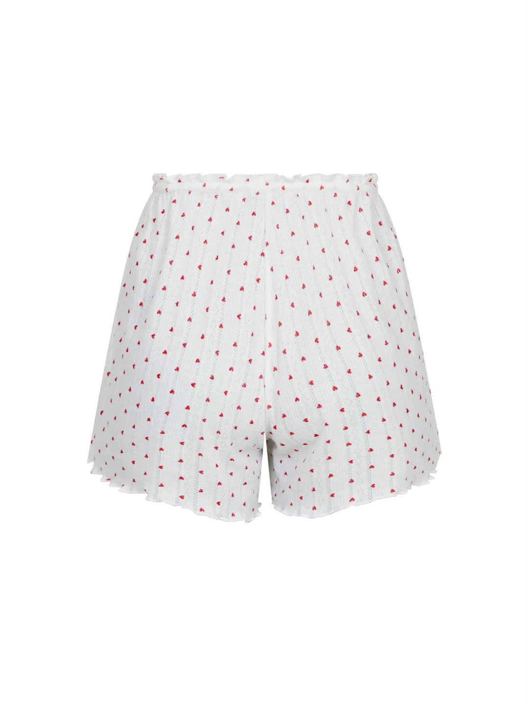 Merritt Pointelle Heart Shorts White | Shorts | Smuk - Dameklær på nett