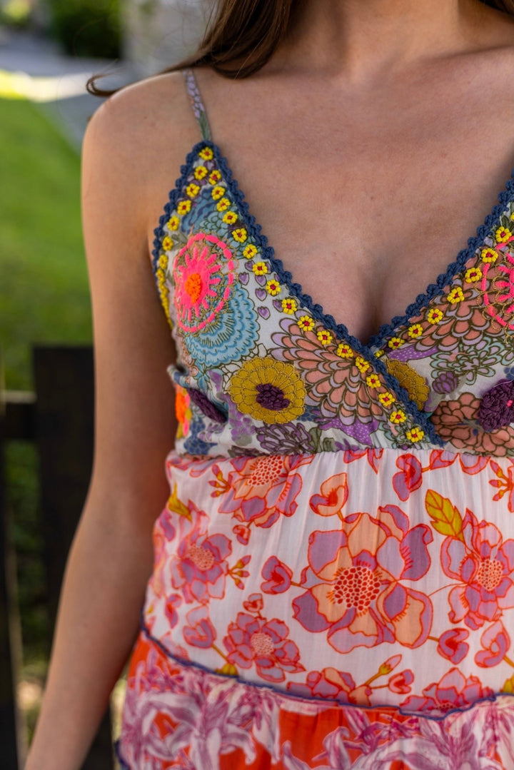 Mix Print Straps Long Dress | Kjoler | Smuk - Dameklær på nett