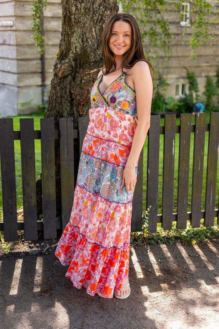 Mix Print Straps Long Dress | Kjoler | Smuk - Dameklær på nett