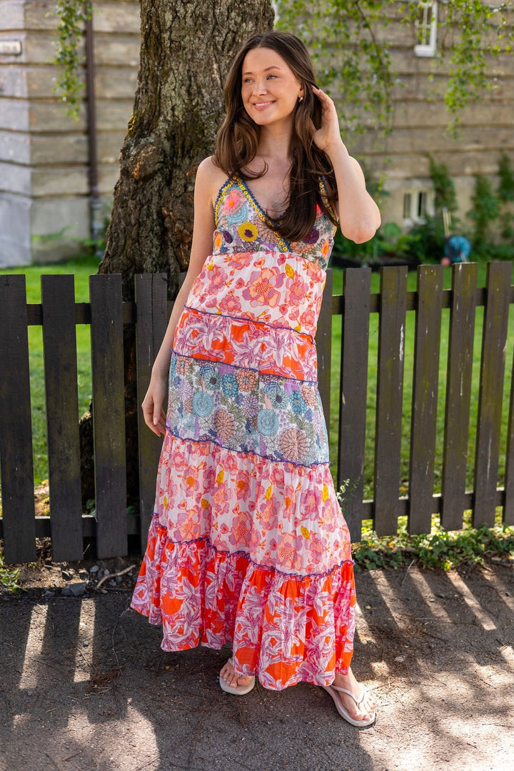 Mix Print Straps Long Dress | Kjoler | Smuk - Dameklær på nett