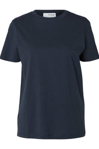 Myessential Ss O-Neck Tee Dark Sapphire