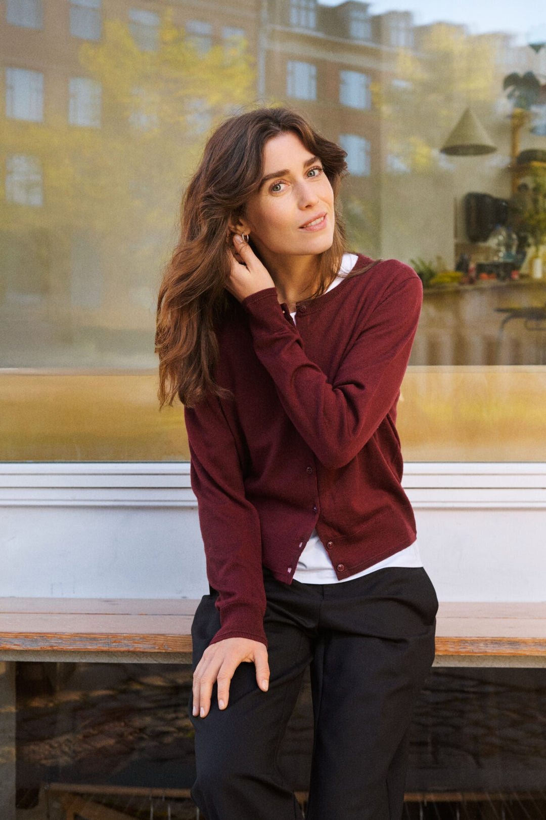 Noelanipw Cardigan Tawny Port | Genser | Smuk - Dameklær på nett