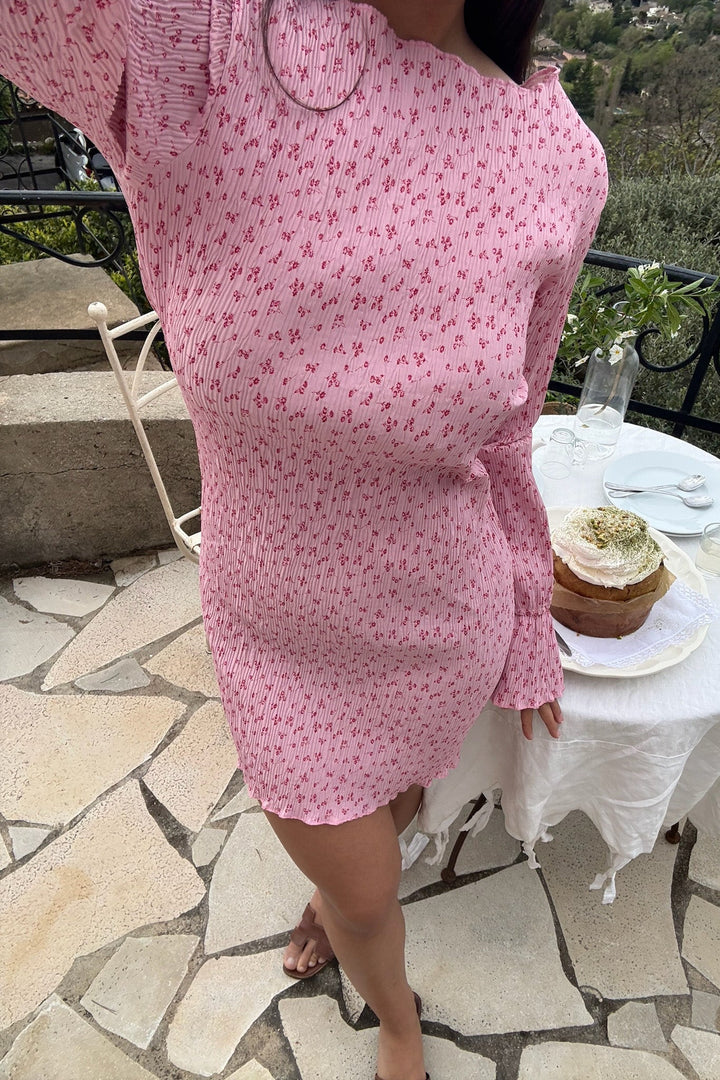 Odine Dress Pink Tiny Blossom | Kjoler | Smuk - Dameklær på nett