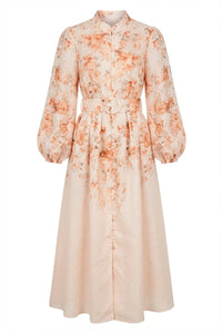 Osley Midi Dress Beige Flower