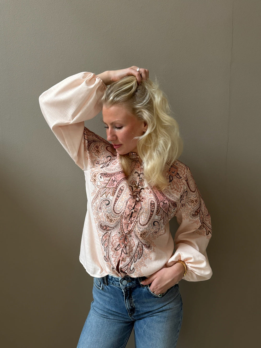 Paisley Blouse Beige | Skjorter og bluser | Smuk - Dameklær på nett