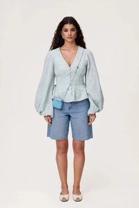 Palena Blouse Mint Embroidery