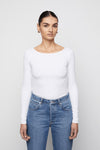 Petronella Rib Boatneck White