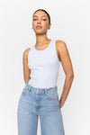 Pia Rib Singlet Light Blue