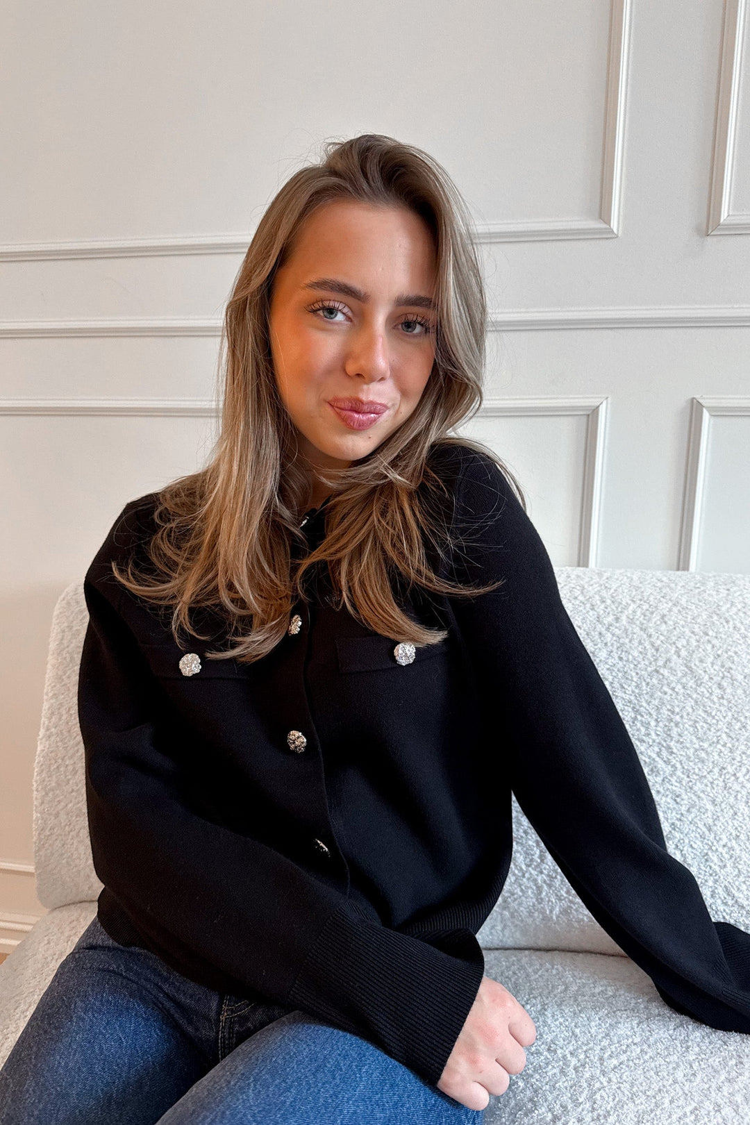 Pimi Ls Knit Cardigan Black | Genser | Smuk - Dameklær på nett