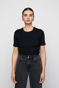 Pippa Rib Tee Black