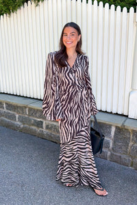 Portofino Maxi Dress Brown Zebra