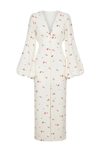 Positano Dress White Rose