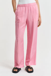 Relaxed Fit Linen Blend Pull-On Pants Geranium Pink