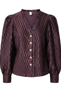 Ripple Ls V-Neck Shirt Plum Perfect