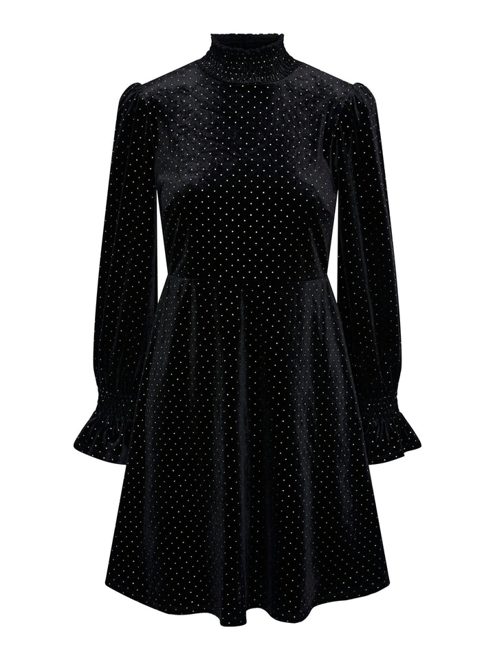 Riva Ls High Neck Velvet Dress Black | Kjoler | Smuk - Dameklær på nett