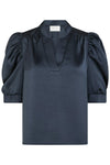 Roella Heavy Sateen Blouse Midnight Blue