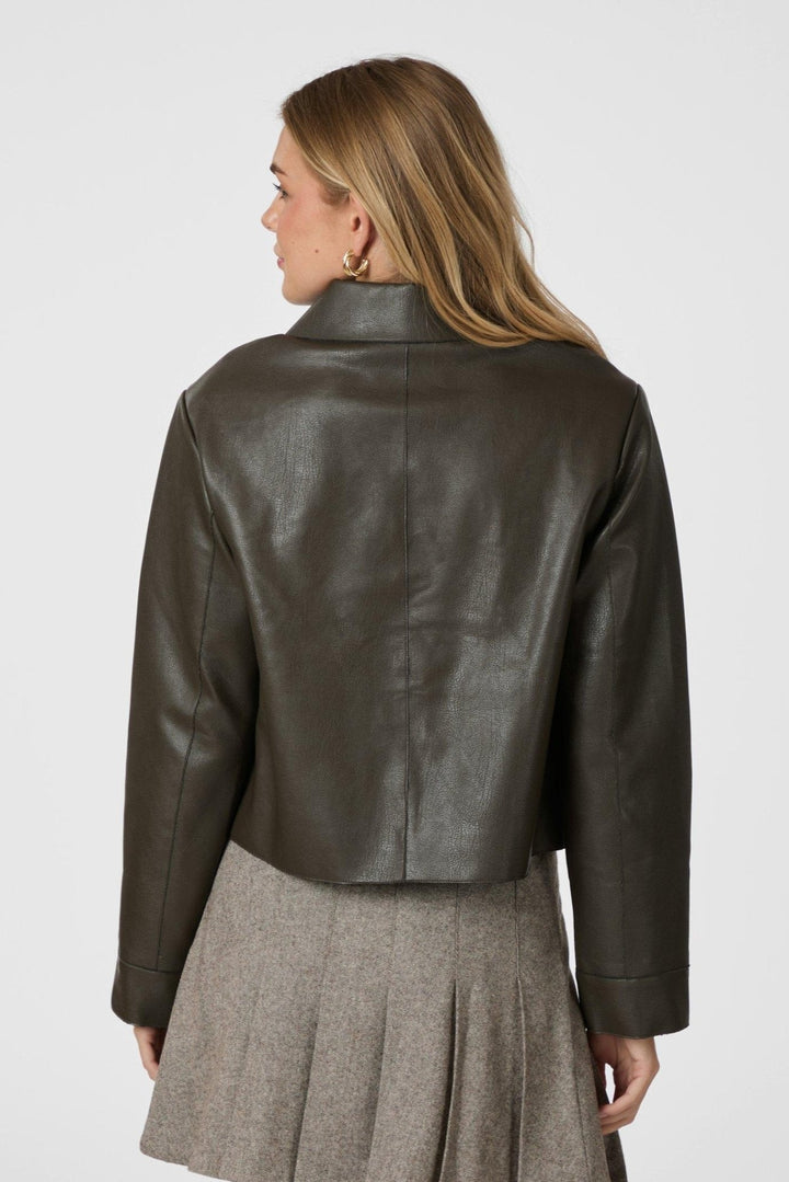 Romana Faux Pu Jacket Brown | Yttertøy | Smuk - Dameklær på nett