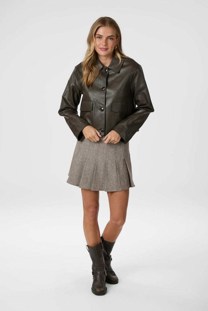 Romana Faux Pu Jacket Brown | Yttertøy | Smuk - Dameklær på nett