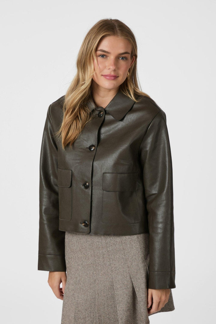 Romana Faux Pu Jacket Brown | Yttertøy | Smuk - Dameklær på nett