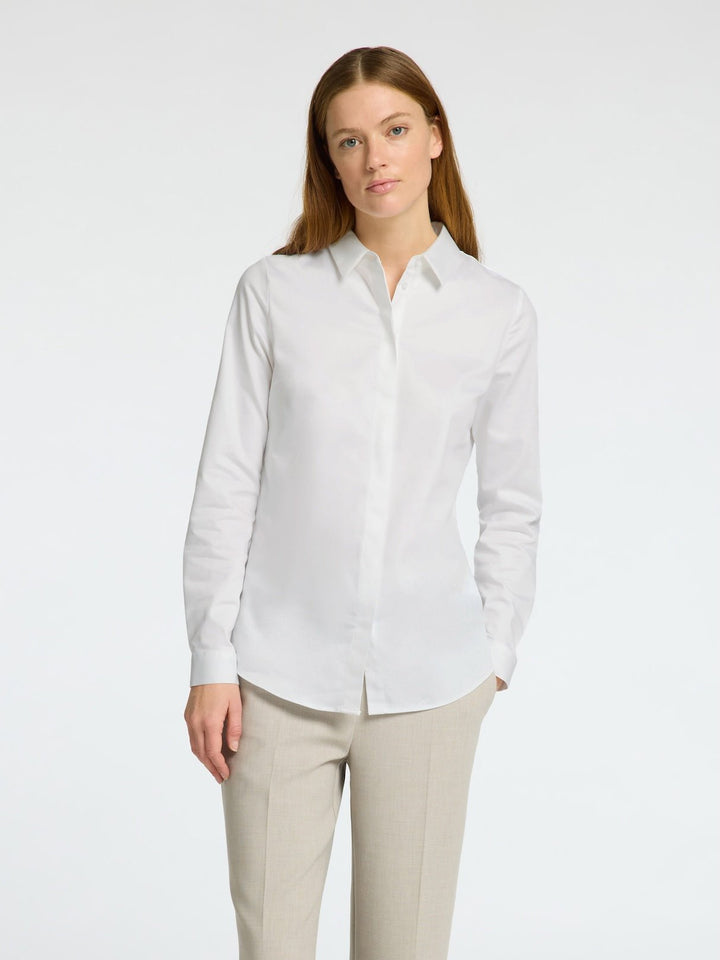 Romie Ls Fitted Shirt Bright White | Skjorter og bluser | Smuk - Dameklær på nett