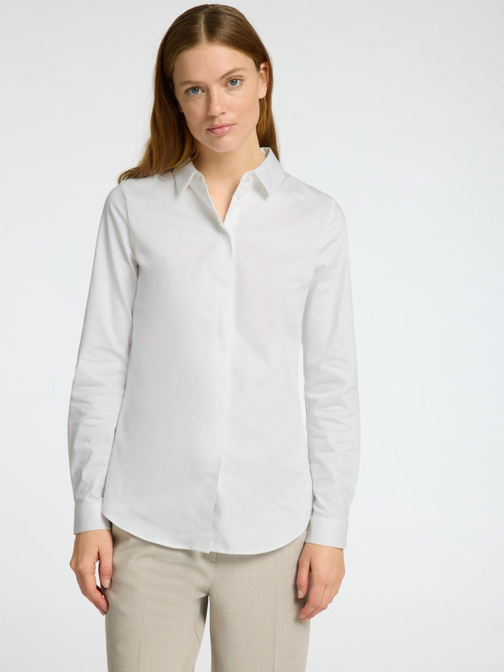 Romie Ls Fitted Shirt Bright White | Skjorter og bluser | Smuk - Dameklær på nett