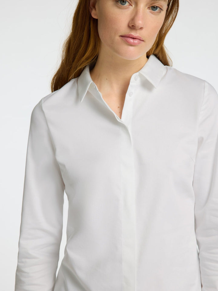 Romie Ls Fitted Shirt Bright White | Skjorter og bluser | Smuk - Dameklær på nett